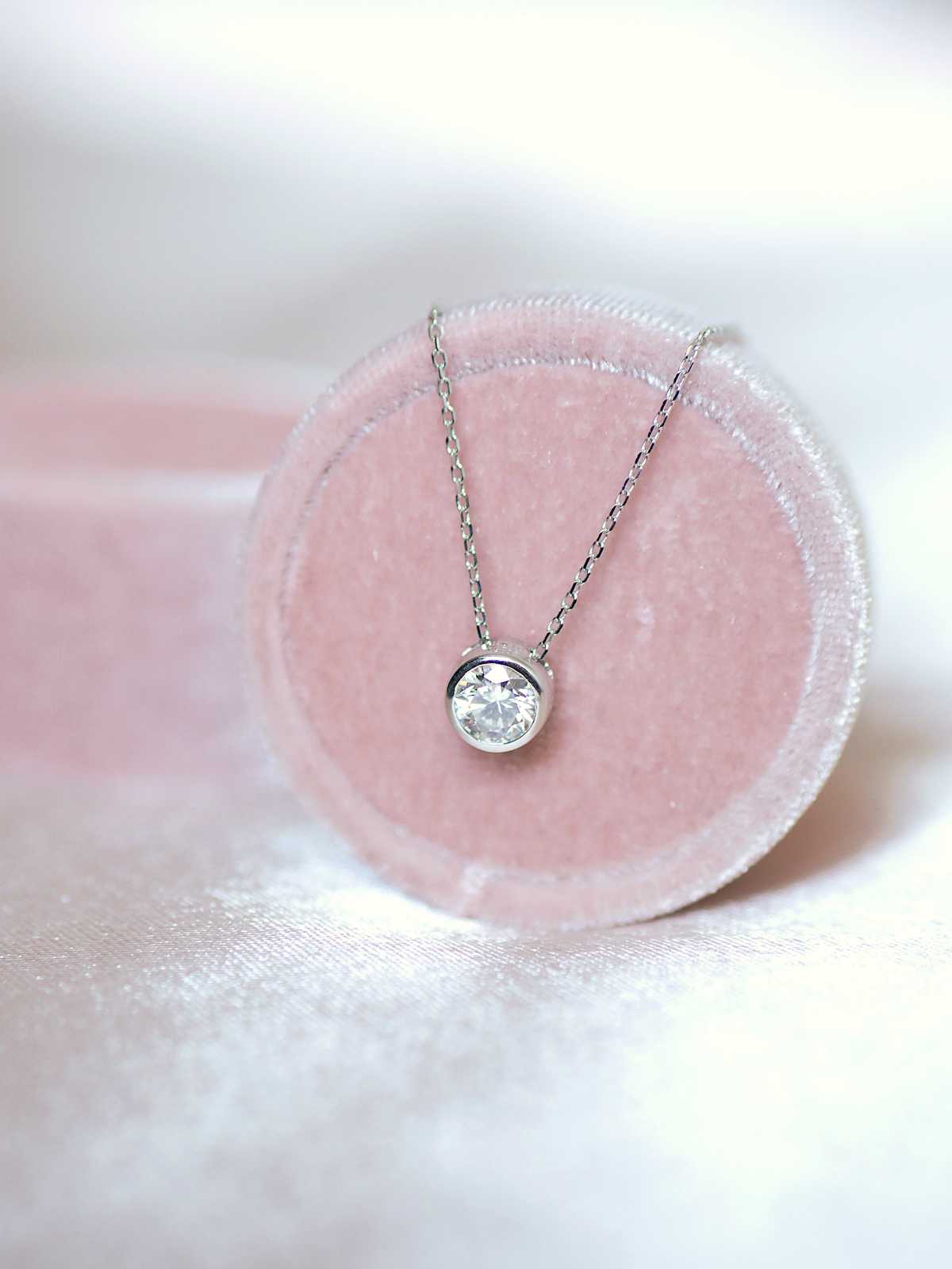 Clair Bezel Set Moissanite Pendant